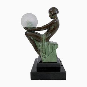 French Art Deco Style Delassement Nude Sculpture Lamp from Max Le Verrier, 2022