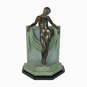Französische Art Deco Tischlampe von Max Le Verrier, 2022