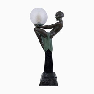 Art Deco Enigme Woman Skulptur Lampe von Max Le Verrier, 2022