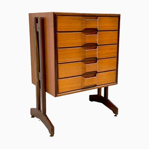 Chest of Drawers in Brass and Teak from Cantù, 1960s