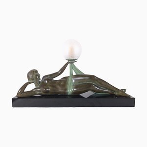 Lámpara de mesa Aube estilo Art Déco con bola de Pierre Le Faguays para Max Le Verrier, 2022