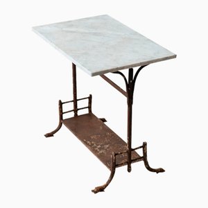 Iron and Marble Outdoor Table, 1940s