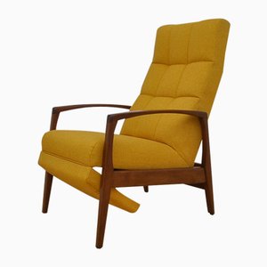 Mid-Century Sessel mit klappbarer Fußstütze, 1960er