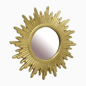 Mid-Century Golden Mirror, 1980s