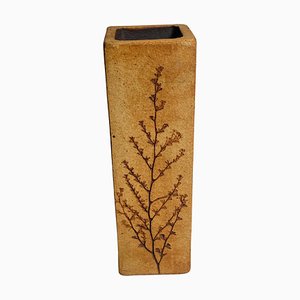 French Brown Color Sandware Vase, 1960s