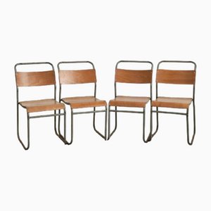 Vintage Stacking School Chairs by Remploy A, 1940s, Set of 4
