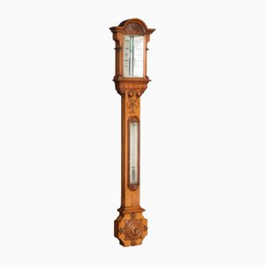 Oak Cased Stick Barometer by J Hughes, London