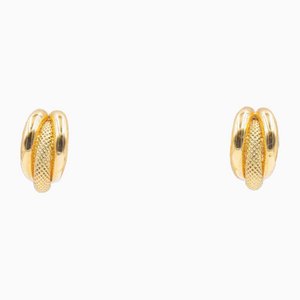 18 Karat Yellow Gold Earrings, 1980s, Set of 2
