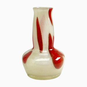 Vase en Verre Beige-Rouge, 1970s