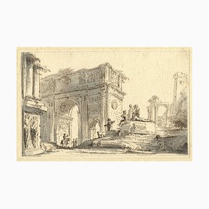 Alexander Monro, Arch of Constantine, Rome After Parini, 1842, Ink & Wash Drawing