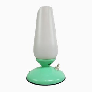 Vintage Space Age Italian Lantern Table Lamp in Pastel Green Plastic, 1960s