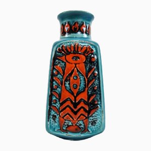 Vintage Space Age Vase aus glasierter Keramik von Bodo Mans für Bay Keramik, 1960er