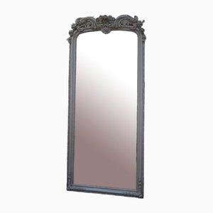 Specchio in legno di abete modellato con rose grigie, fine XIX secolo