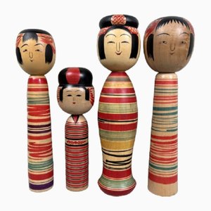 Traditionelle Kokeshi Familie, 1970er, 4er Set