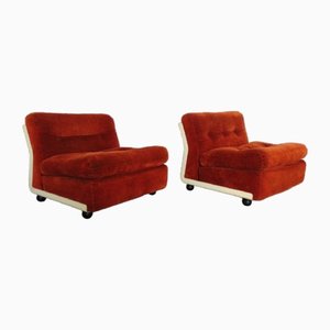 Amanta Lounge Chairs by Mario Bellini for B&B Italia / C&B Italia, 1970s, Set of 2