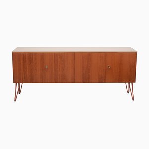 Sideboard in Teak with Hairpin Legs and Resopal Top, 1960s