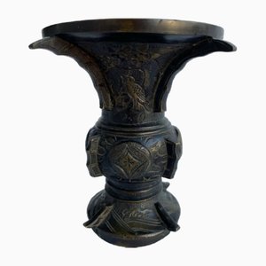 20th Japanese Bronze Vase with Gilding