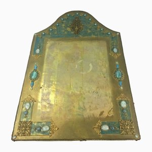 Bronze Frame Panel with Agate Glass, 1900s