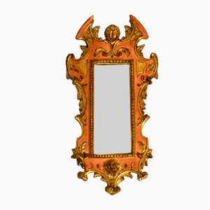 Small Mid-Century Italian Gilded Wall Mirror in Wood & Resin, 1950s