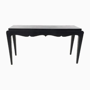 Vintage Black Lacquered Durmast Oak Bench, Italy, 1930s
