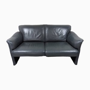 Jori Dark Grey Leather Sofa, Belgium, 1980s