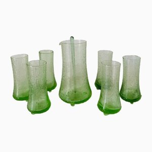 Cocktail Service in Green Color, 1960s, Set of 7