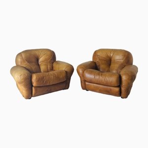 Set of Vintage Chairs in Leather, 1970s