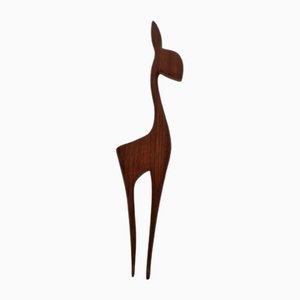 Statuetta da parete in teak, anni '60