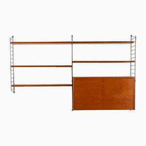 Teak Wall Shelf System by Kajsa & Nils Strinning for String, 1960s