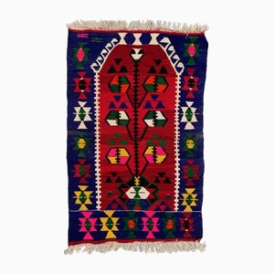 Alfombra Kilim turca vintage pequeña de lana