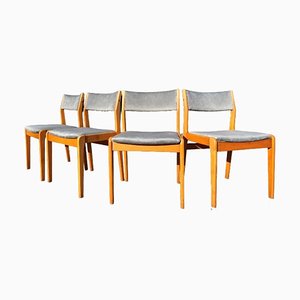 Danish Chairs in Light Grey Velvet from Farstrup Møbler, Set of 4