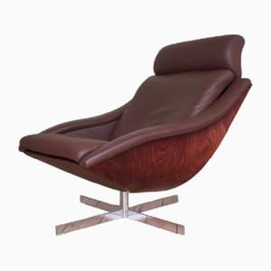 Mid-Century Danish Swivel Chair in Leather, 1970s