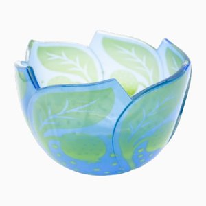 Bladskal Bowl in Glass by Gunnar Cyrén for Orrefors, Sweden, 1983