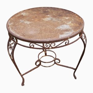 Tavolino da giardino vintage in ferro battuto, anni '50