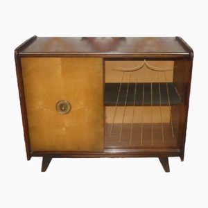 Mid-Century Bar Cabinet with Glass Showcas on Legs, 1960s
