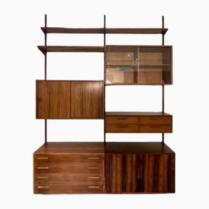 Rosewood Wall Unit by Kai Kristiansen for FM Møbler, 1960s, Set of 8