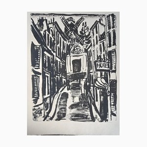 Jean Gabriel Daragnès, Moulin de la Galette, Montmartre, Lithographie Originale, 1946