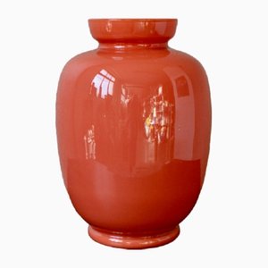 Large Orange Murano Glass Vase