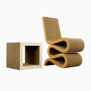 Wiggle Chair with Table by Frank O. Gehry for Vitra, 2010s, Set of 2