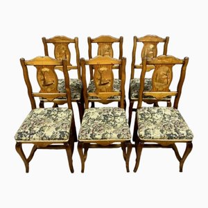 Louis XV Stühle mit Intarsien, 1890er, 6er Set