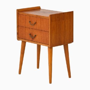Modernist Bedside Table with 2 Drawers, 1960s