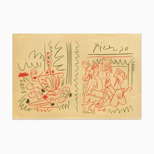 Pablo Picasso para Cercle D'art, Les Dejeuners, 1962, Litografía sobre lienzo