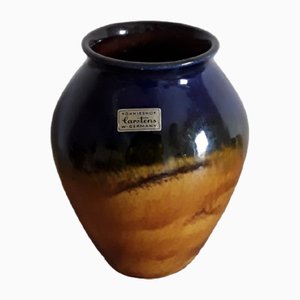 Vase Vintage en Céramique Bleue, Verte et Jaune-Marron par Carstens Tönnieshof, Allemagne, 1970s
