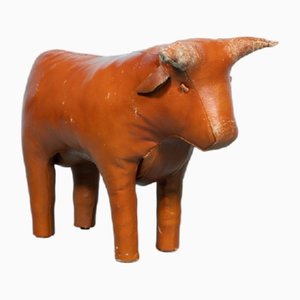 Reposapiés en forma de toro de cuero de Dimitri Omersa, años 60
