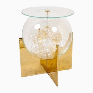 Tavolino in bronzo fuso e vetro soffiato a bolle di Made Murano Glass, anni '80