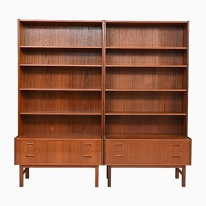 Scandinavian Bookcases with Drawers, 1960s, Set of 2