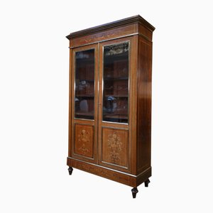 Two-Door Showcase in Marquetry and Walnut