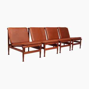 Teak Lounge Chairs by Kai Lyngfeldt Larsen, 1960s, Set of 4