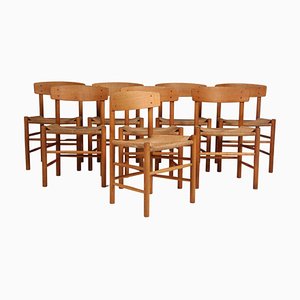Model J39 Dining Chairs attributed to Børge Mogensen for Fredericia, 1970s, Set of 8