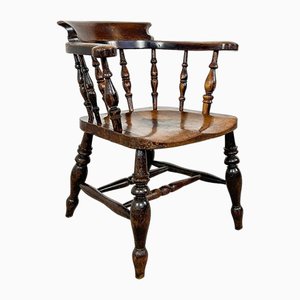 Elm Wooden Smokers Bow Windsor Captain Chair
